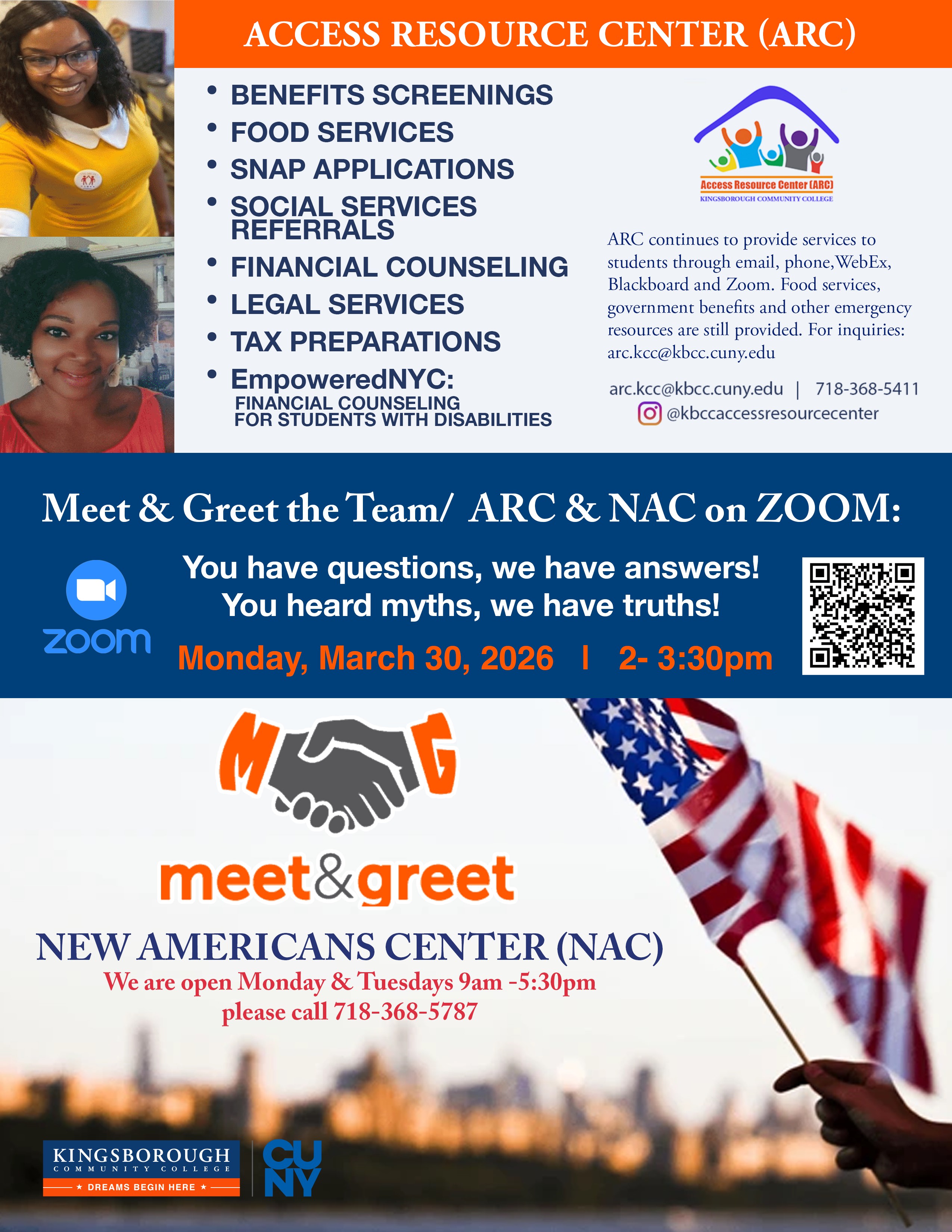 New Americans Center flyer