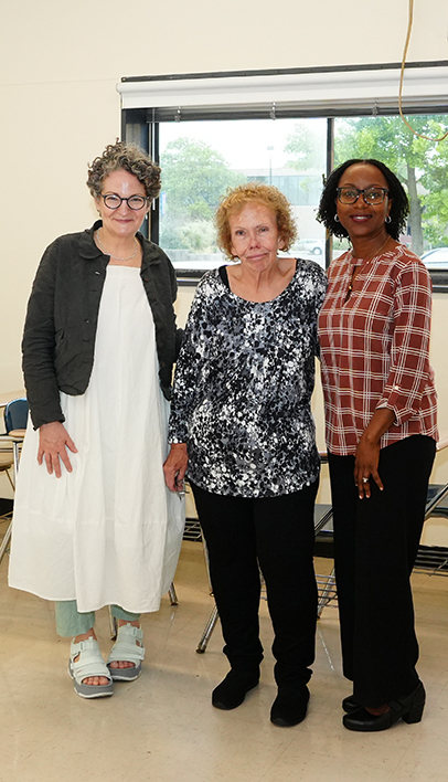 KCC President Suri Duitch, Millie Burke, and VP of Continuing Education and Workforce Development Simone Rodriguez.