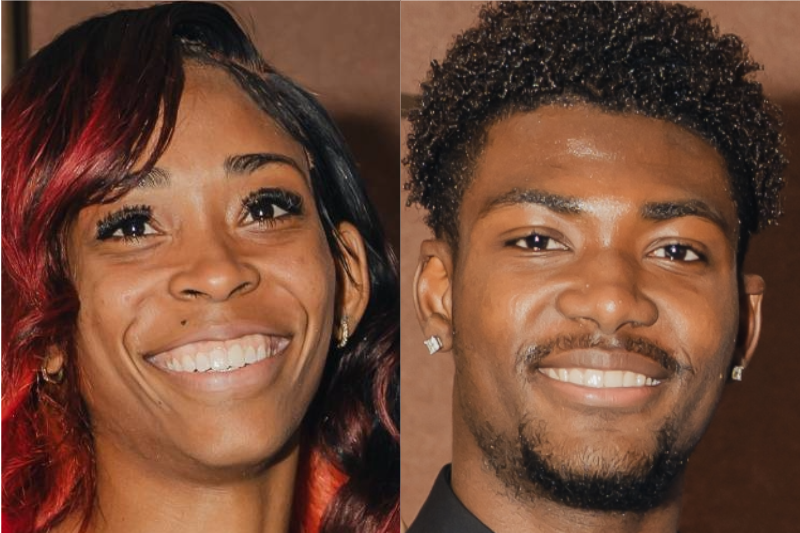 Kingsborough's Female Athlete of the Year Mariana Richards, left, and Male Athlete of the Year Marvens Jn Baptiste, were among the student athletes and Department of Athletics staff honored at the College's recent Wave Athletic Awards Banquet. Photo: Rachel Olorunlana (@shotbyayo)
