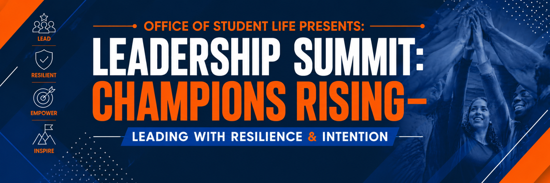 Promotional poster for Kingsborough Community College Student Life event “Champions Uprising: Leading with Resilience and Intention,” featuring guest speaker Chris Romulo on Thursday, May 14, with keynote presentation in U219 from 12:30–1:30 PM and Muay Thai mindfulness workshop in Hall of Flags from 1:30–2:15 PM. Light refreshments served. Contact: KCC_STUDENTLIFE@KBCC.CUNY.EDU